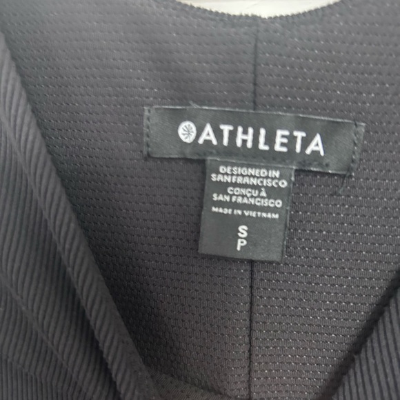 ATHLETA MIDI black dress Athleisure open back pockets women’s size Small - Picture 3 of 8